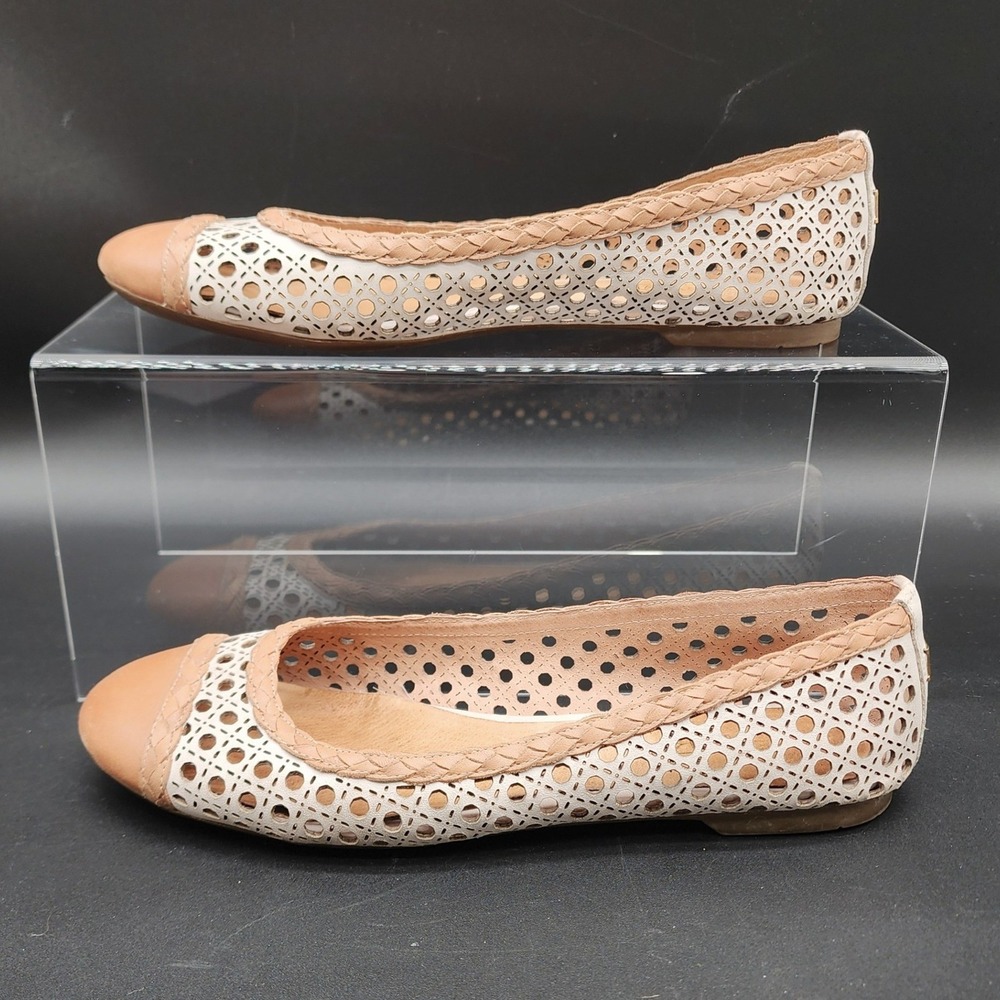Sperry Cara Ivory Top Slider Leather Ballet Flats Boho Nautical Coastal Preppy